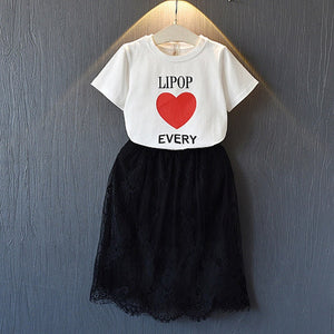 Bear Leader Girls Clothing Sets 2019 Summer New Mother And Daughter Set Skirt Love Letter Short-Sleeved T-Shirt Western Suit
